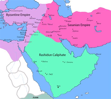 The Middle East In 633 A D Byzantine Empire Vs Sassanid