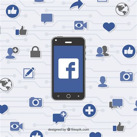 vector mobile background  facebook icons