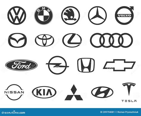 logo marki samochodow zbior popularnych marek samochodow czarne emblematy samochodowe na
