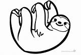 Sloth Coloring Pages Drawing Simple Line Toed Two Drawings Printable Easy Kids Template Print Workout Adult Cute Sloths Baby Color sketch template