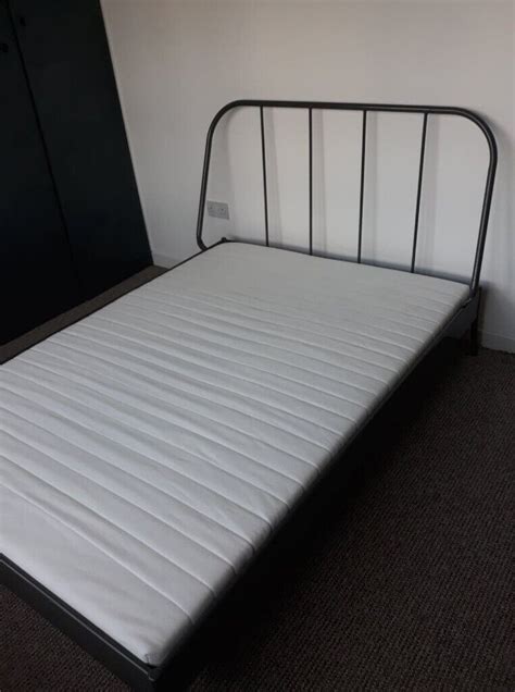 ikea grey double metal bed frame  mattress  aberdeen gumtree