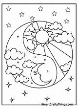 Sun Coloring Night Iheartcraftythings sketch template