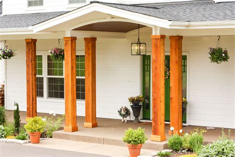 adding cedar pillars   dream house front porch columns porch