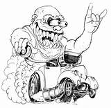 Rod Hot Rat Monster Rods Fink Coloring Pages Ed Cartoon Monsters Driving Big Roth Drawing Ala Von Daddy Drawings Cars sketch template