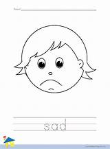 Sad Hungry Tired Scared Worksheet Coloring Face Worksheets Feeling Feelings Pages Template Sketch Children Thelearningsite Info sketch template