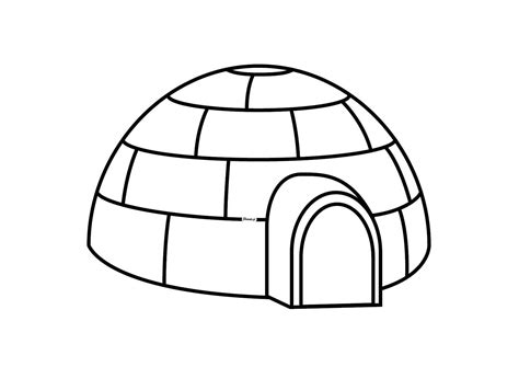 coloring pages igloo  svg file  silhouette