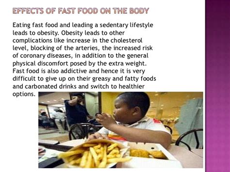 Effects On Eating Fast Or Processed Foods