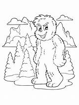 Bigfoot Coloring Footprints sketch template