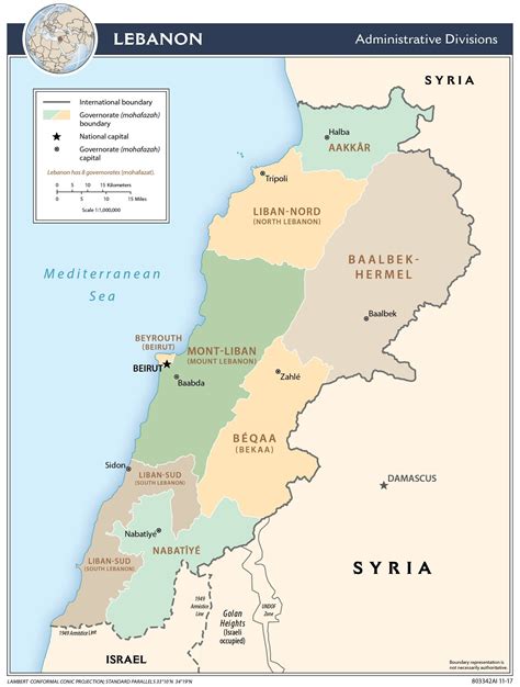 regional map  lebanon countryreport
