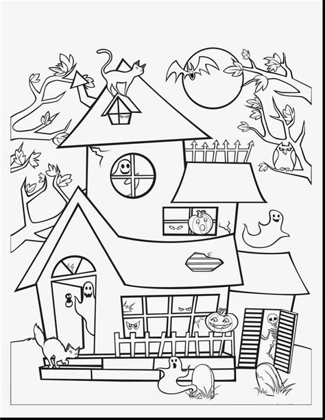 halloween haunted house coloring pages  getcoloringscom