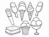 Coloring Pages Ice Cream Kolorowanki Printable Kids Food sketch template
