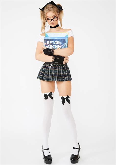 halloween sexy school girl nerd costume set dolls kill