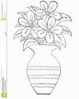 Coloring Pot Flower Pages Vase Elegant Flowers Kids Birijus sketch template