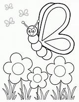 Coloring Spring Pages Printable Butterfly Sheets Kids Season Easy Summer Print Flower Book Flowers Kid Garden Choose Board sketch template