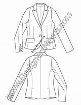 Blazer Flat Fashion Sketches Drawing Illustrator Classic Button Single Flats Sketch V68 Getdrawings Template Downloads Collar Blazers sketch template