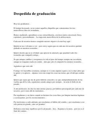 frases de despedida  alumnos de tercer grado de
