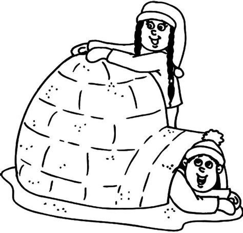 kids making   igloo coloring pages bulk color coloring