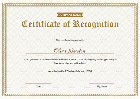 employee recognition certificates templates calep