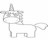 Unicorn Coloring Pages Printable Horn Rainbow Cartoon Book sketch template
