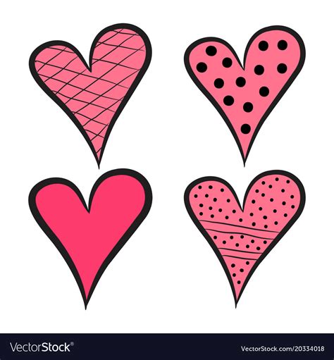 set   cute hearts isolated objects royalty  vector