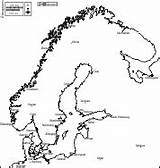 Scandinavia Maps Blank Cities Main Boundaries Names Scandinavie Coasts sketch template