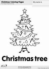 Christmas Coloring Vocabulary Tree Sheets sketch template