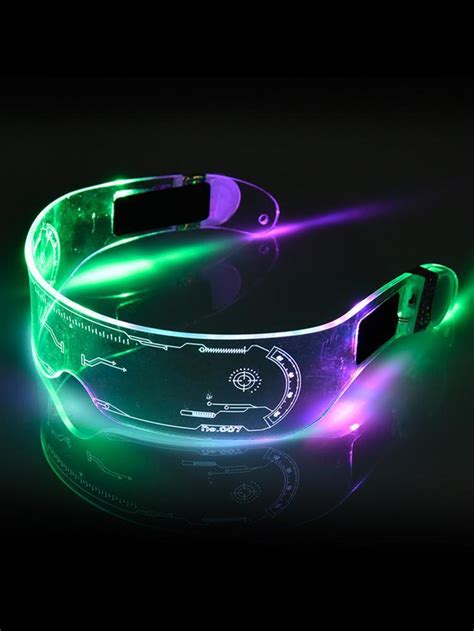 7colors led visor glasses cyberpunk goggles cosplay fancy dress photo