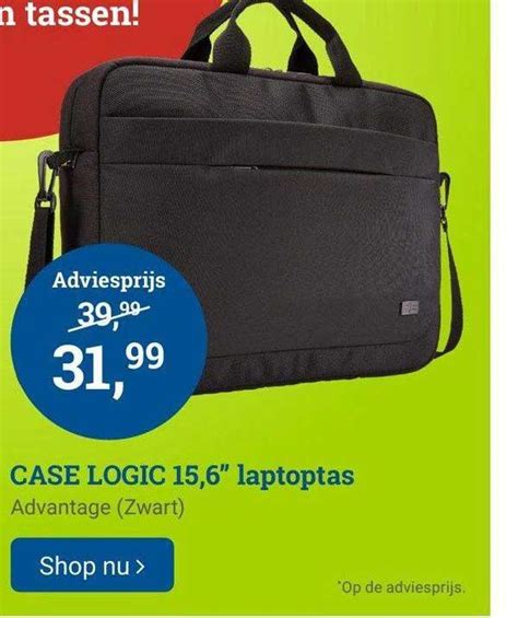 case logic  laptoptas advantage zwart aanbieding bij bcc