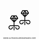 Earrings Diamante Brincos Ultracoloringpages sketch template