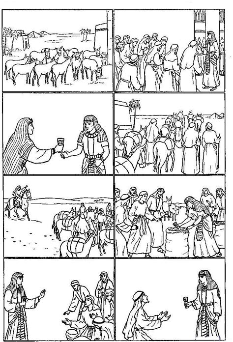 bible coloring pages joseph sold  slavery   bible