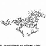 Coloring Pages Horse Pattern Zentangle Easy Getcoloringpages sketch template