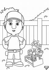 Coloring Handy Pages Manny Print Kids Color sketch template