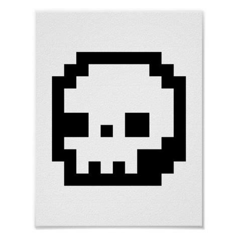 skull  bit pixel art poster popular zazzle product  choice