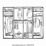 Wardrobe Sketch Vector Drawn Hand Shutterstock Stock Royalty Preview sketch template