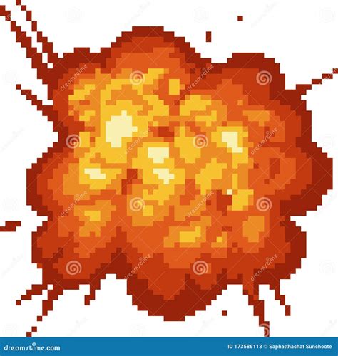 vector pixel art bomb blast stock vector illustration  pixel background