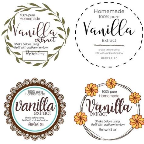 homemade vanilla extract  printable labels  fresh cooky