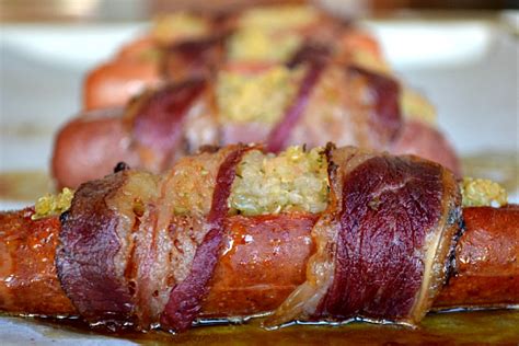 kitchen tested beef bacon wrapped stuffed passover sausage