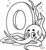 Coloring Pages Letter Octopus Printable sketch template