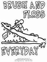 Coloring Dental Pages Floss Brush Every Teeth Toothbrushes sketch template