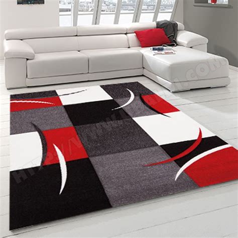 tapis design  modern pour le salon diamond  rouge blanc noir    cm nazar  pas