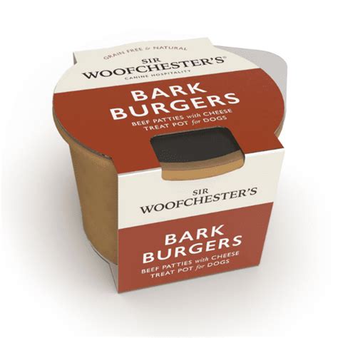 sir woofchesters dog snacks bark burgers treat pot