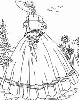 Embroidery Patterns Vintage Hand Lady Designs Southern Pattern Belle Crinoline Ladies Quilting Crazy Needlework Belles Stitch Cross Coloring Redwork Choose sketch template