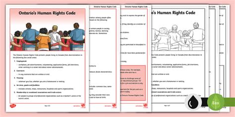 Ontario Human Rights Code Fact File Teacher Made Twinkl