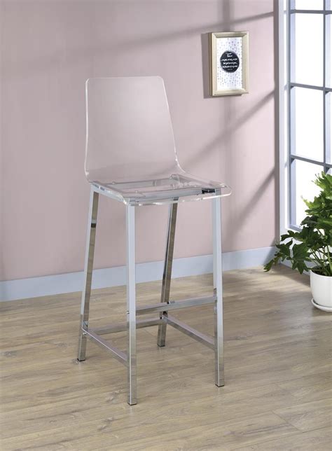 Contemporary Clear Acrylic Bar Stool Pack Of 2 Hyme Furniture