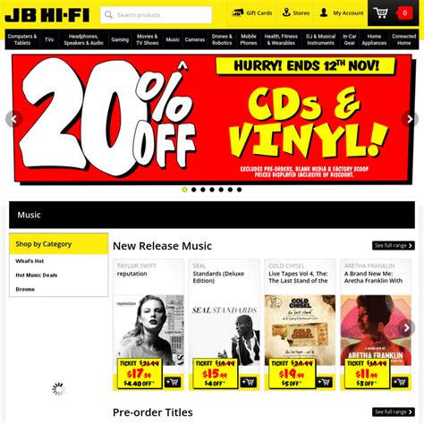 cds  vinyl  jb  fi excludes pre orders ozbargain
