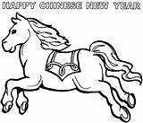 Coloring Year Chinese Pages Animals Library Clipart Horse sketch template