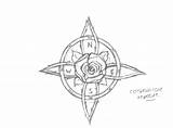 Compass Rose Tattoo Sketch Drawing Drawings Celtic Clipart Deviantart Tattoos Designs Draw Nautical Knot Hand Floral Sketches Work Choose Board sketch template