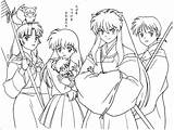 Inuyasha Coloring Anime Pages Colorare Da Girls Group Manga Adult Book Sheets Disegni Popular Colorine Girl Kagome Printable Kawaii Books sketch template