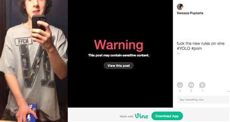vine bans pornographic content probably because of the