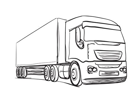 truck sketch drawn transport illustrations creative market